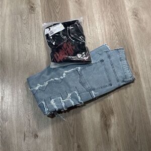 Men's Blue Distressed Jeans